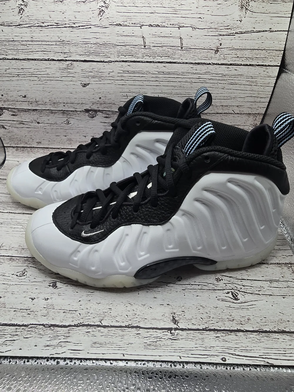 Nike Kids Black and White Foamposite-Style Sneakers